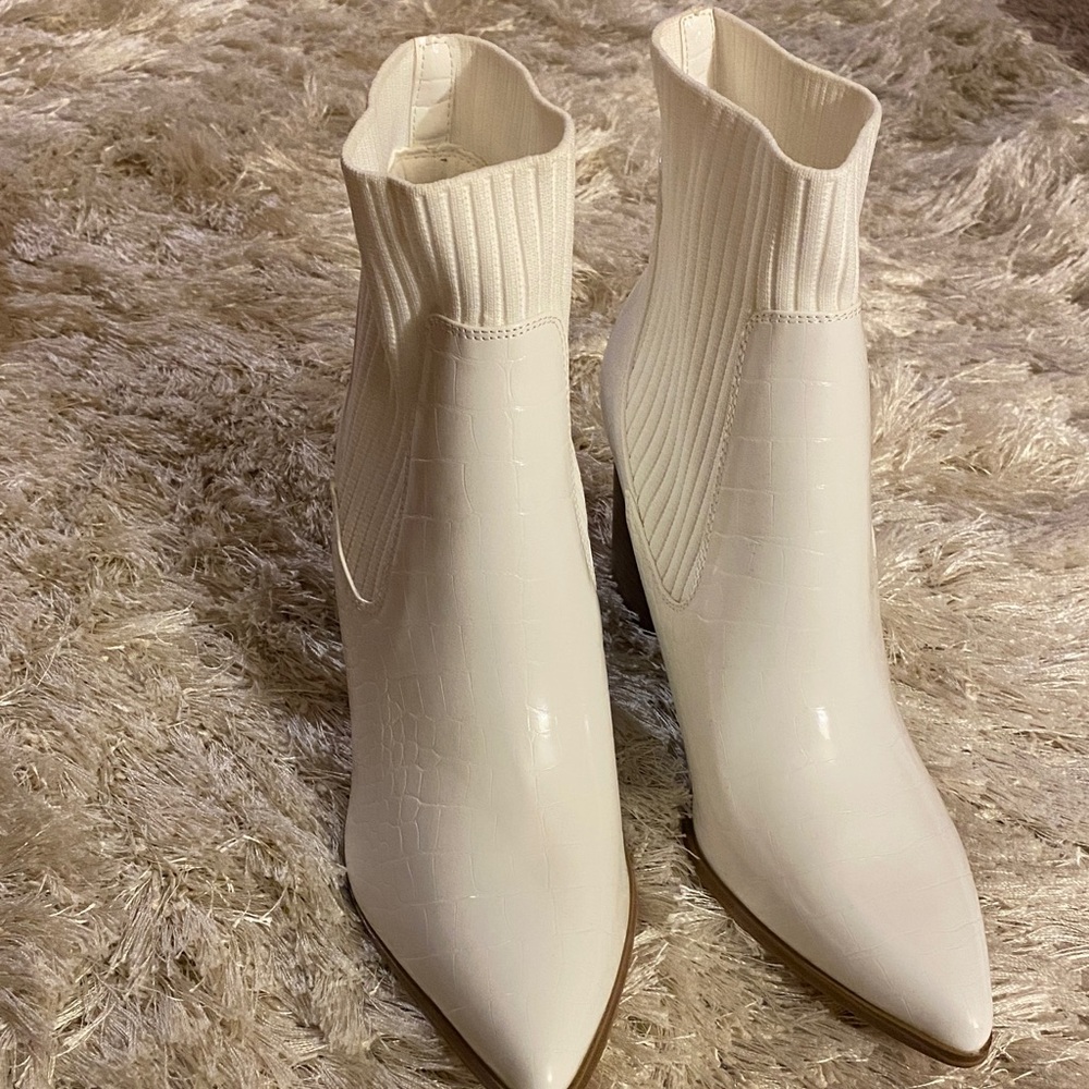 Elegant Cream Ankle Boots